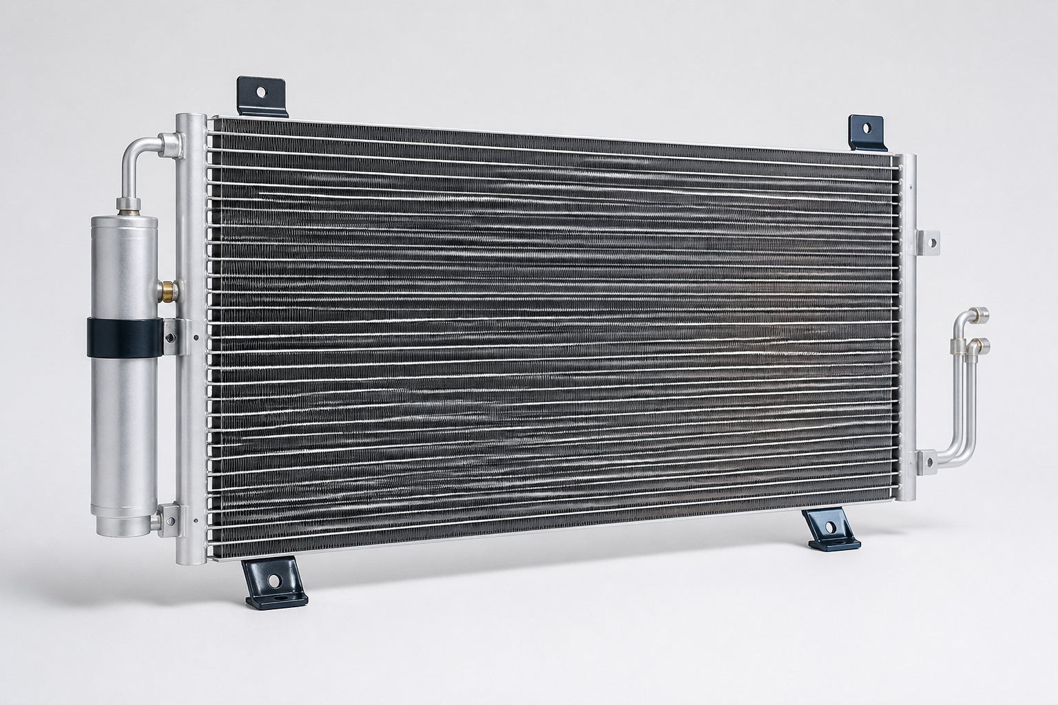Aluminum parallel-flow automotive A/C condenser