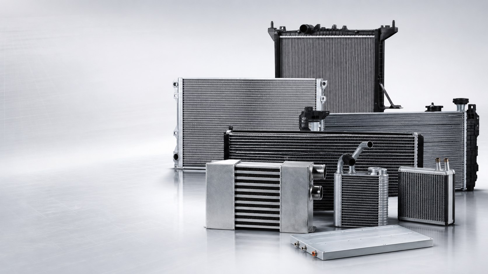 Automotive radiators, A/C condensers, heater cores and intercoolers