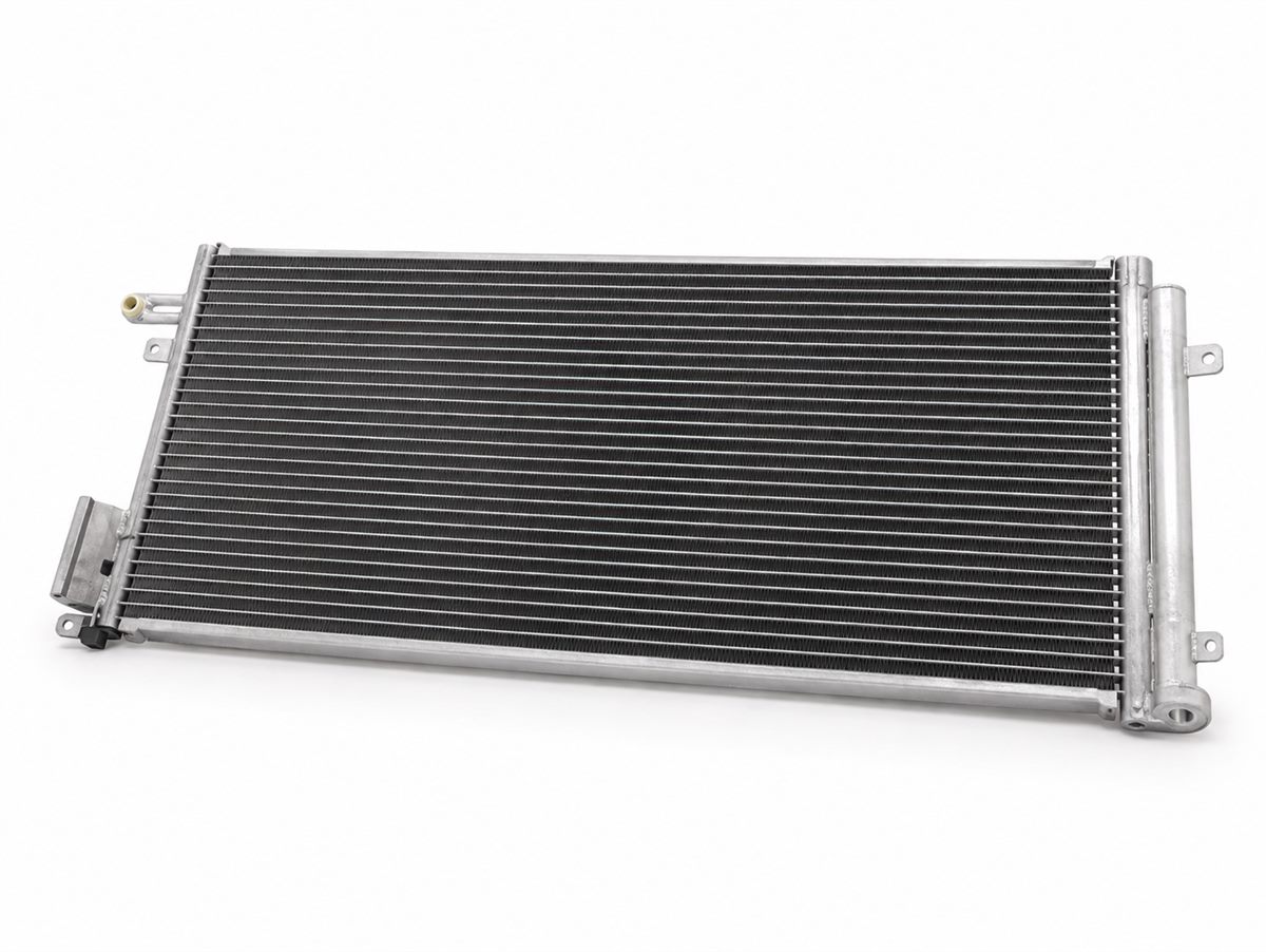 Natural aluminum A/C condenser reference for Opel OE 1850158 and Corsa D