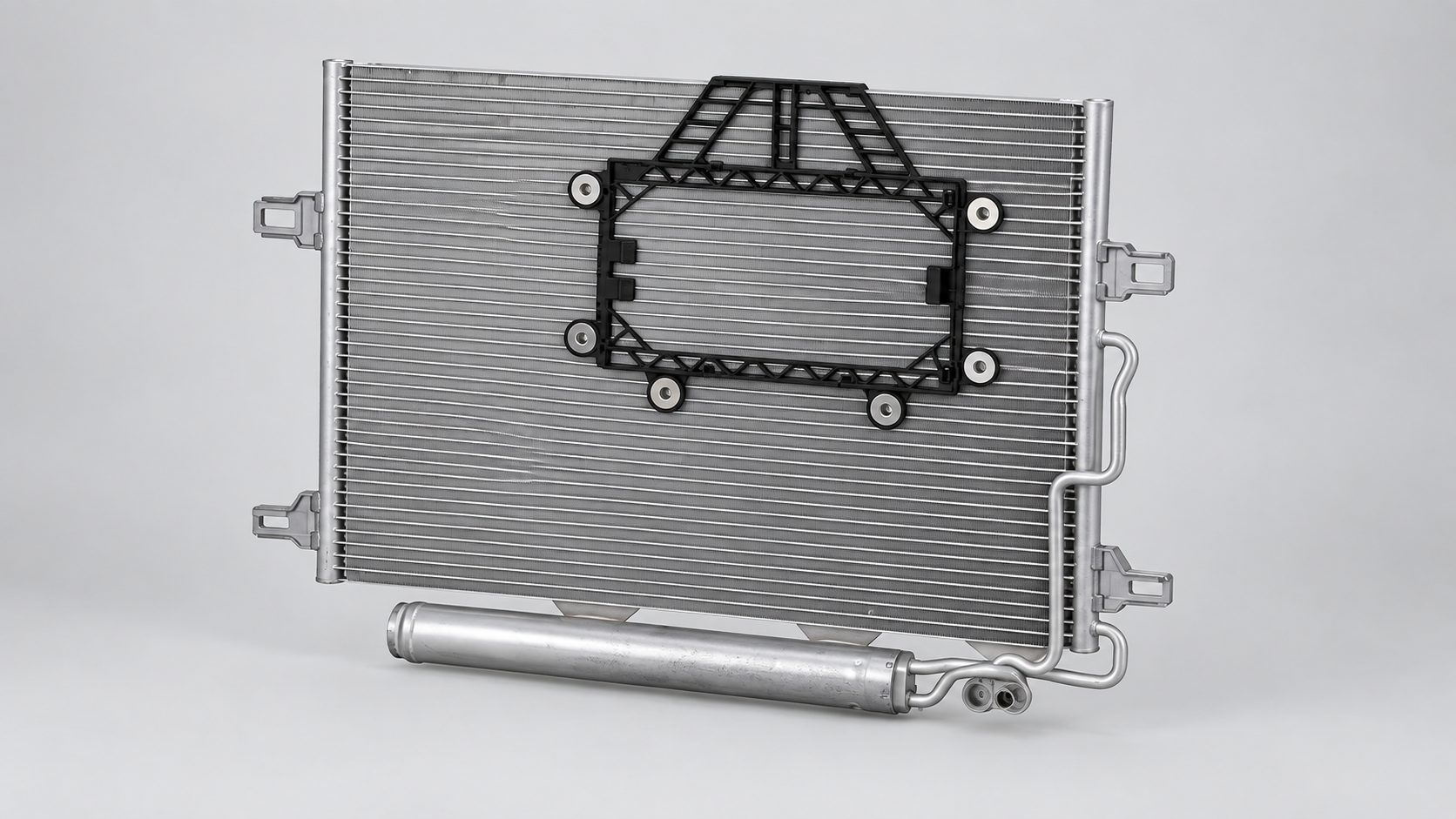 Aluminum A/C condenser reference for OE 2115000554 and Mercedes-Benz E-Class W211