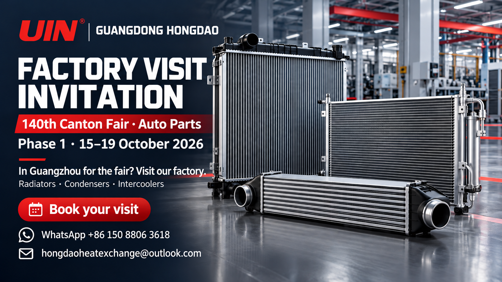 UIN invitation to arrange a Guangzhou factory visit during Phase 1 of the 140th Canton Fair, 15–19 October 2026
